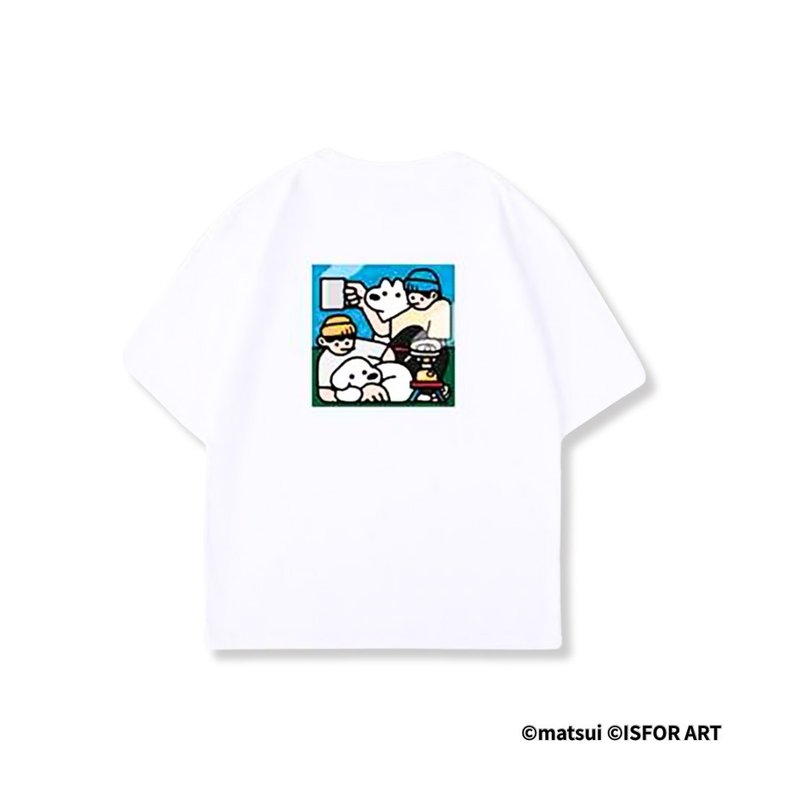 matusi DOGS 台湾限定T恤 - 露营款(白色) - 男装上衣/T 恤 - 棉．麻 白色