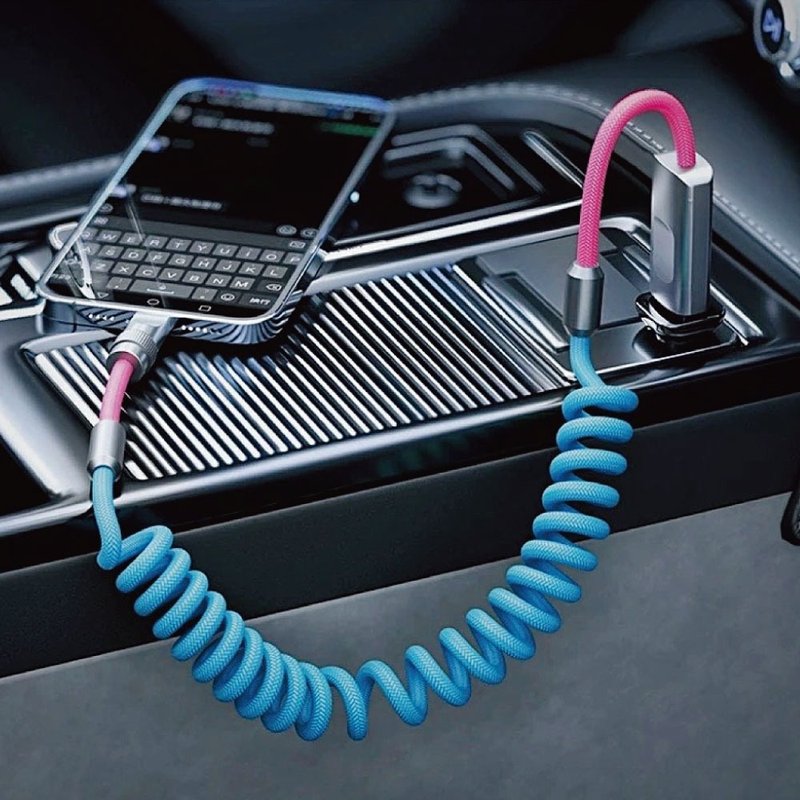 Meet Mind 撞色系列 弹簧螺旋编织强化快充线 - 手机配件 - 其他材质 