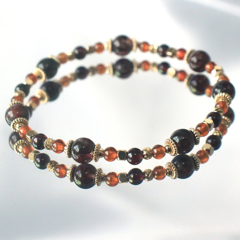 高品质红胶花-石榴石-招财-开运-健康-水晶手链 - 手链/手环 - 水晶 红色