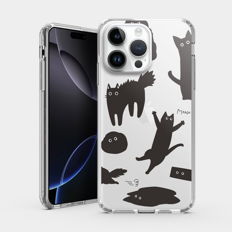 黑猫 IPHONE i16 i15 i14 i13 i12 i11保护壳 透明手机壳 PS235 - 手机壳/手机套 - 塑料 黑色