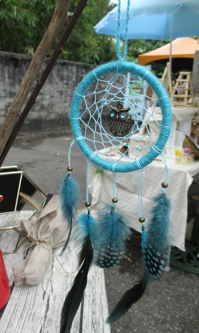 小风筝-猫头鹰守护捕梦网-水蓝10厘米 - 其他 - 棉．麻 蓝色