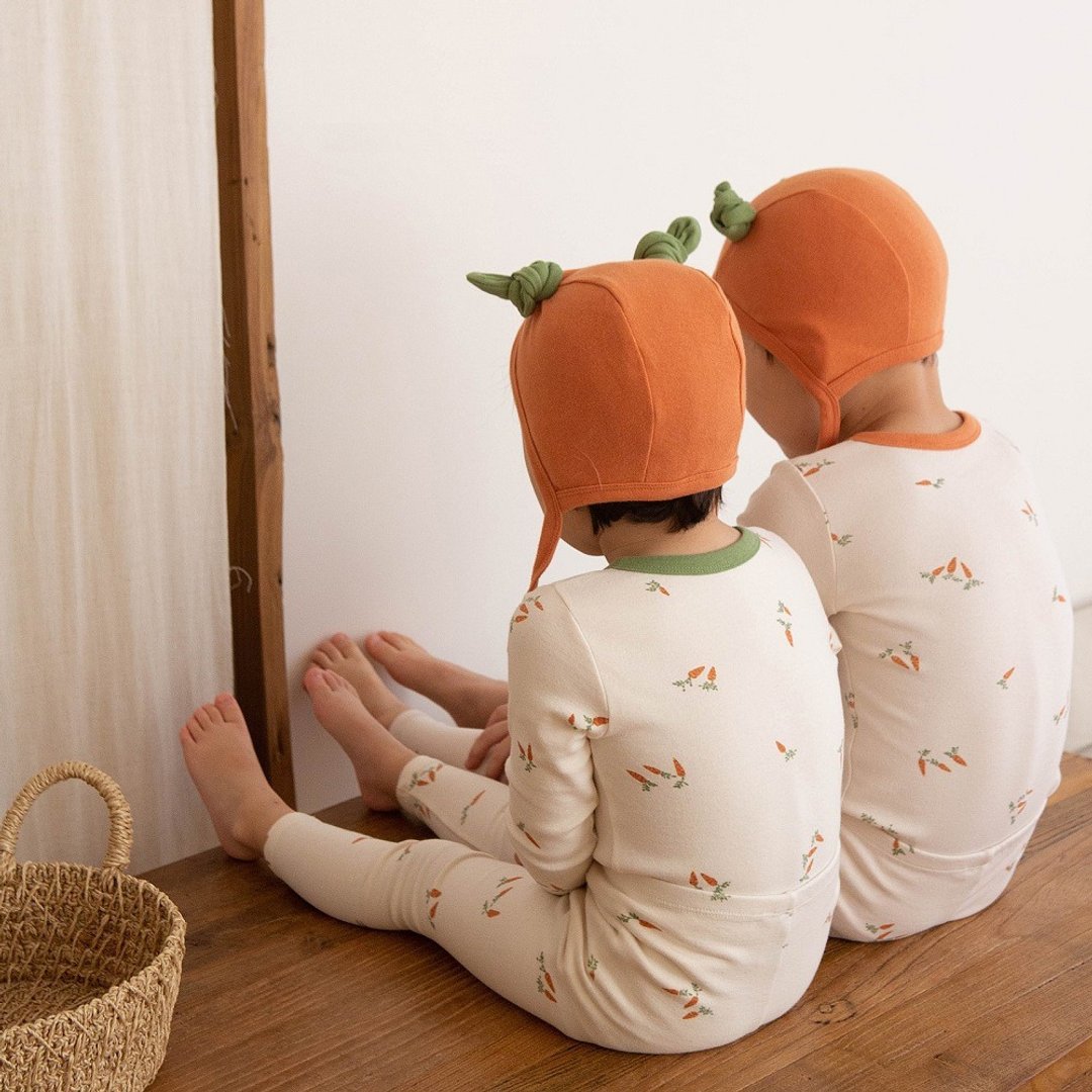 韩国可爱胡萝卜图案拼色套装 •Carrot Set• - 童装上衣 - 棉 
