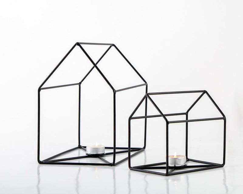 Wirehouse Candle Holders // Lanterns // Modern Farmhouse decor// FREE SHIPPING// - 蜡烛/烛台 - 其他金属 黑色