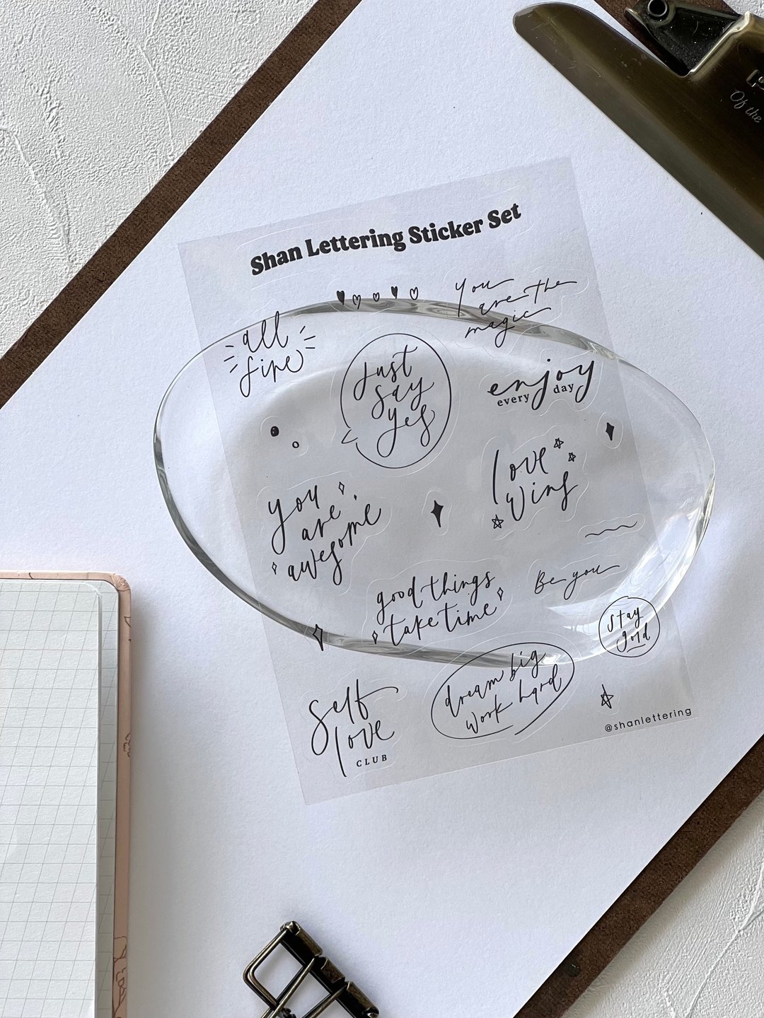 正能量小语手写字防水透明贴纸 - 贴纸 - 纸 