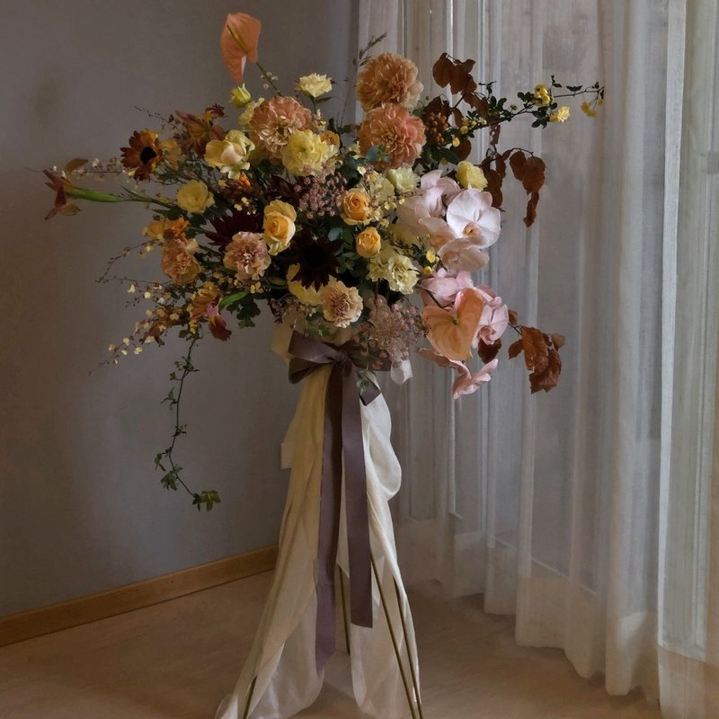 SCgift 专属的祝福 大型落地式质感金属支架花礼 - 干燥花/捧花 - 植物．花 