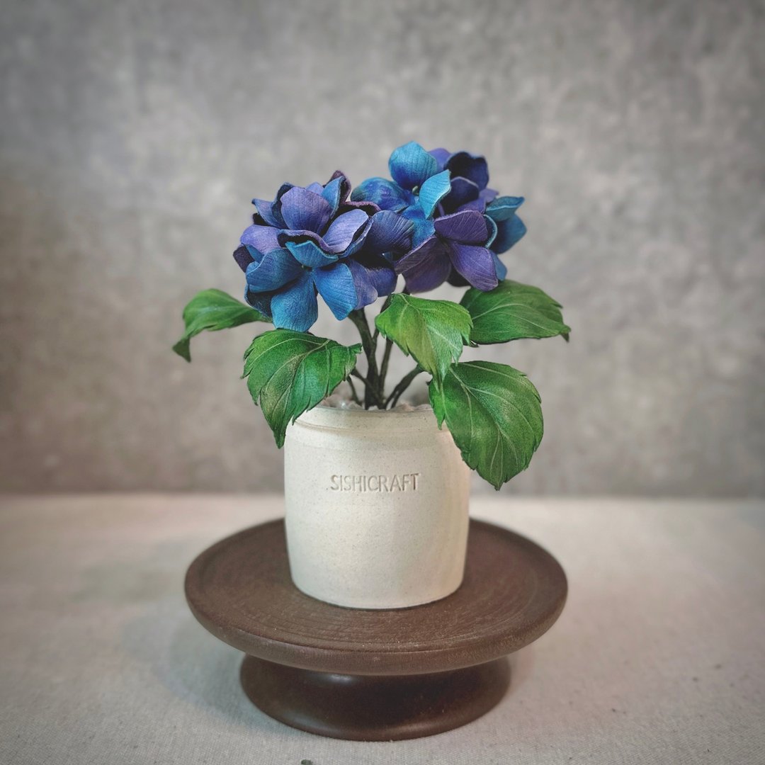 绣球花 皮革盆栽  送礼 - 植栽/盆栽 - 真皮 