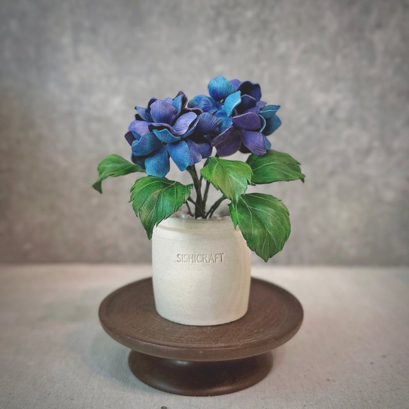 绣球花 皮革盆栽  送礼 - 植栽/盆栽 - 真皮 