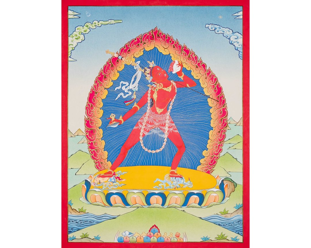 金刚瑜伽母唐卡画 红空行母 幸福女神 - 摆饰 - 其他材质 多色