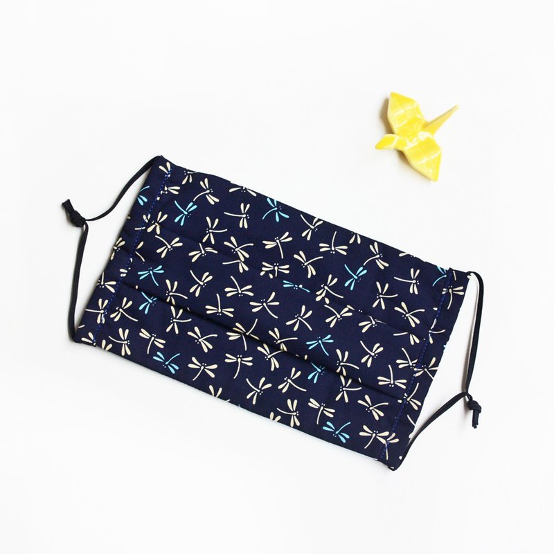 褶叠立体棉质布口罩 - 青。胜虫【限量手工制作】 - 口罩 - 棉．麻 蓝色