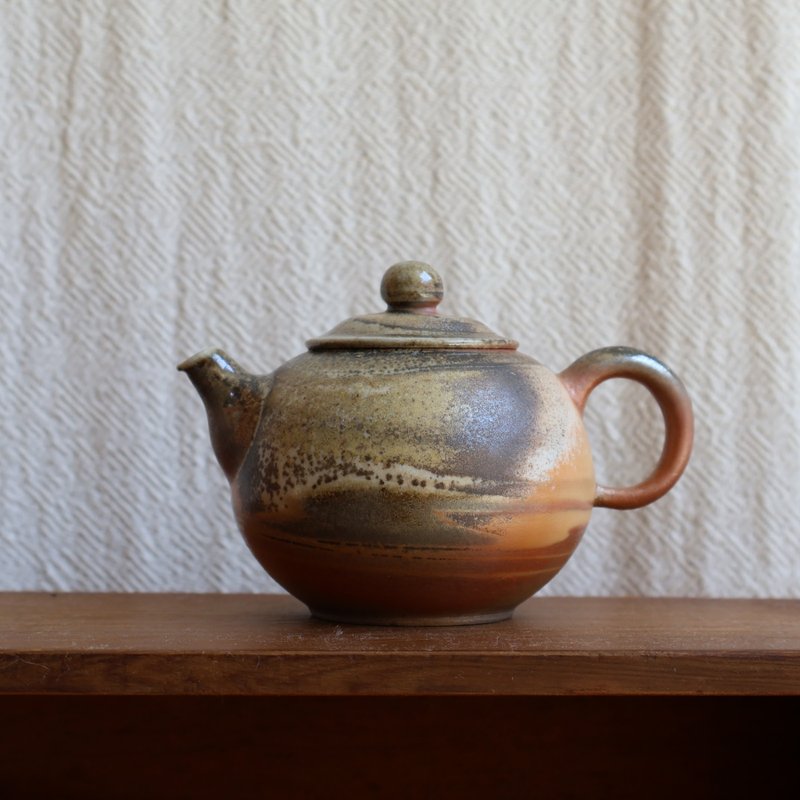 霞光 柴烧陶手工茶壶 - 茶具/茶杯 - 陶 咖啡色