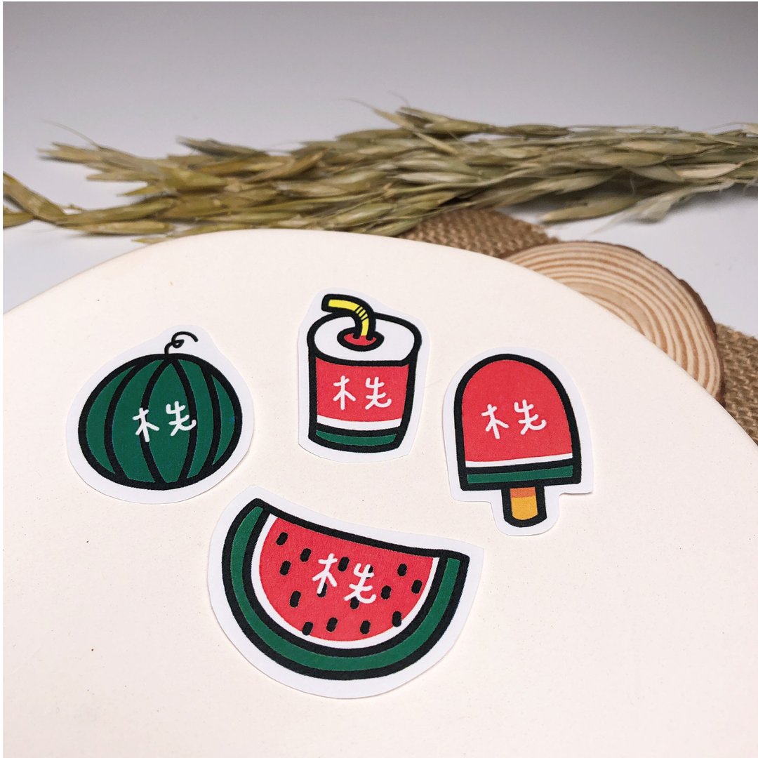 定制 | 西瓜手绘姓名贴 60张入 - 贴纸 - 防水材质 