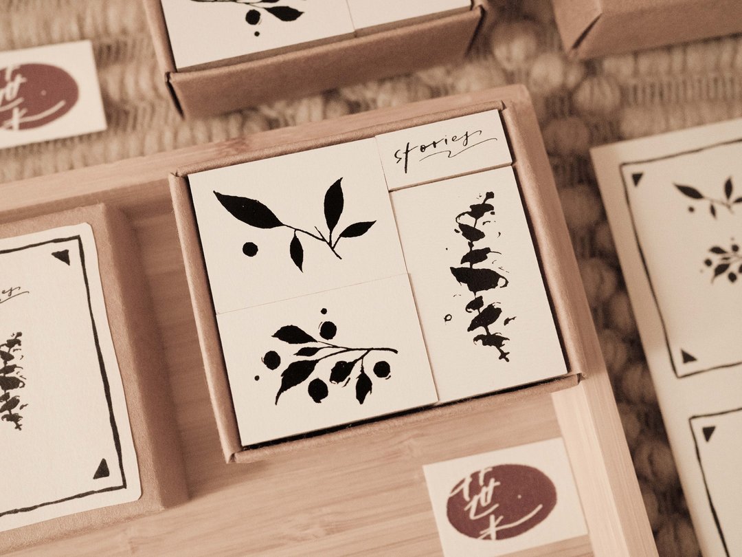 原创设计印章 叶系列 花草木印章套组 - 印章/印台 - 橡胶 