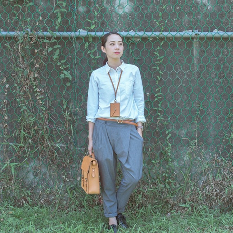 MUMU手工皮革收纳包-牛皮深咖啡 - 零钱包 - 真皮 咖啡色