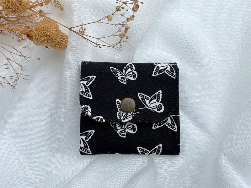 【纯手作】蝴蝶风琴零钱包 三层零钱包 名片包 收纳包 - 零钱包 - 棉．麻 