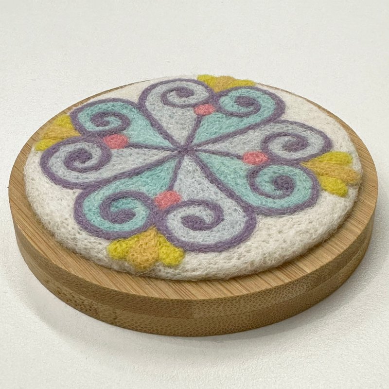 台湾传统特色花砖  羊毛毡 - 杯垫 - 羊毛 多色