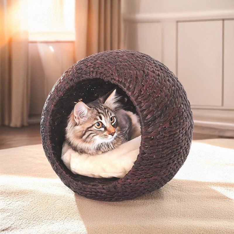 【美国Petpals】天然蒲草猫屋 - 床垫/笼子 - 其他材质 咖啡色