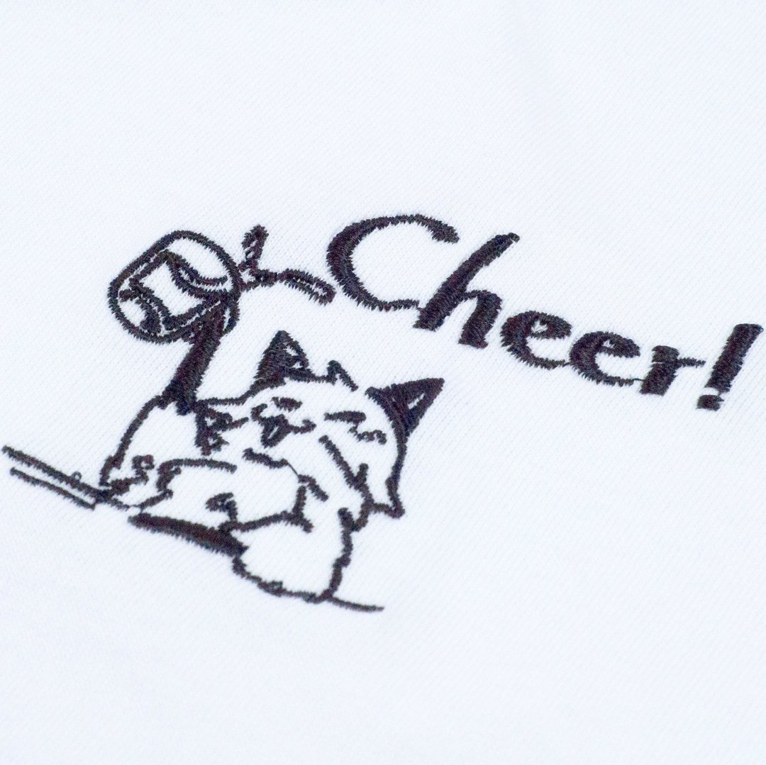 │Cheer!│狐狸刺绣白T恤 - 女装 T 恤 - 棉 白色
