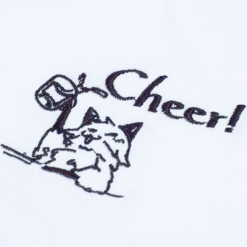 │Cheer!│狐狸刺绣白T恤 - 女装 T 恤 - 棉．麻 白色