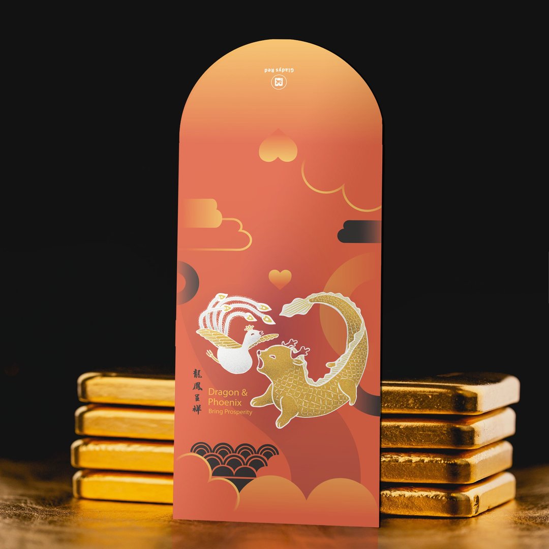 【小龙包 一 龙凤呈祥】红包袋 利是封(一包6入) - 红包/春联 - 纸 红色