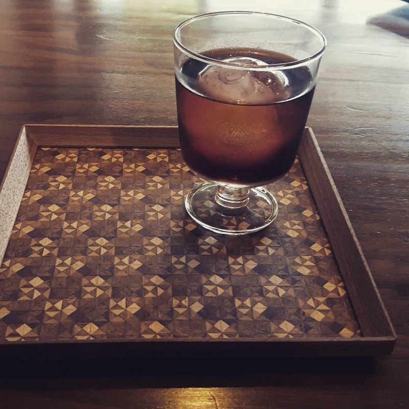 三角格深色寄木细工盘--点心盘/咖啡盘/摆饰盘 - 盘子/餐盘/盘架 - 木头 多色