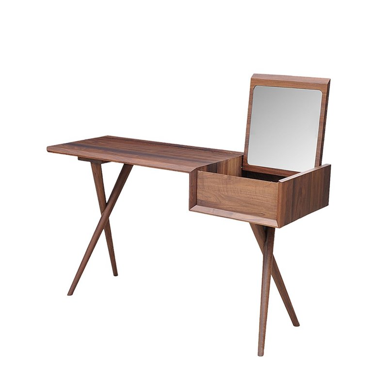 【D3原木家居】北美胡桃木化妆桌-125cm - 餐桌/书桌 - 木头 