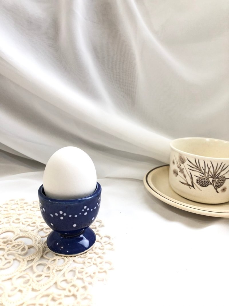 【好日恋物】德国vintage蛋杯乡村风古典幸福仪式感圣诞节礼物 - 浅碟/小碟子 - 陶 蓝色