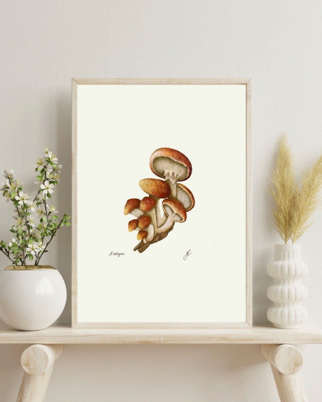 蜜环菌植物画 手绘林野挂画 - 电子手绘真人画像/绘画/插画 - 其他材质 