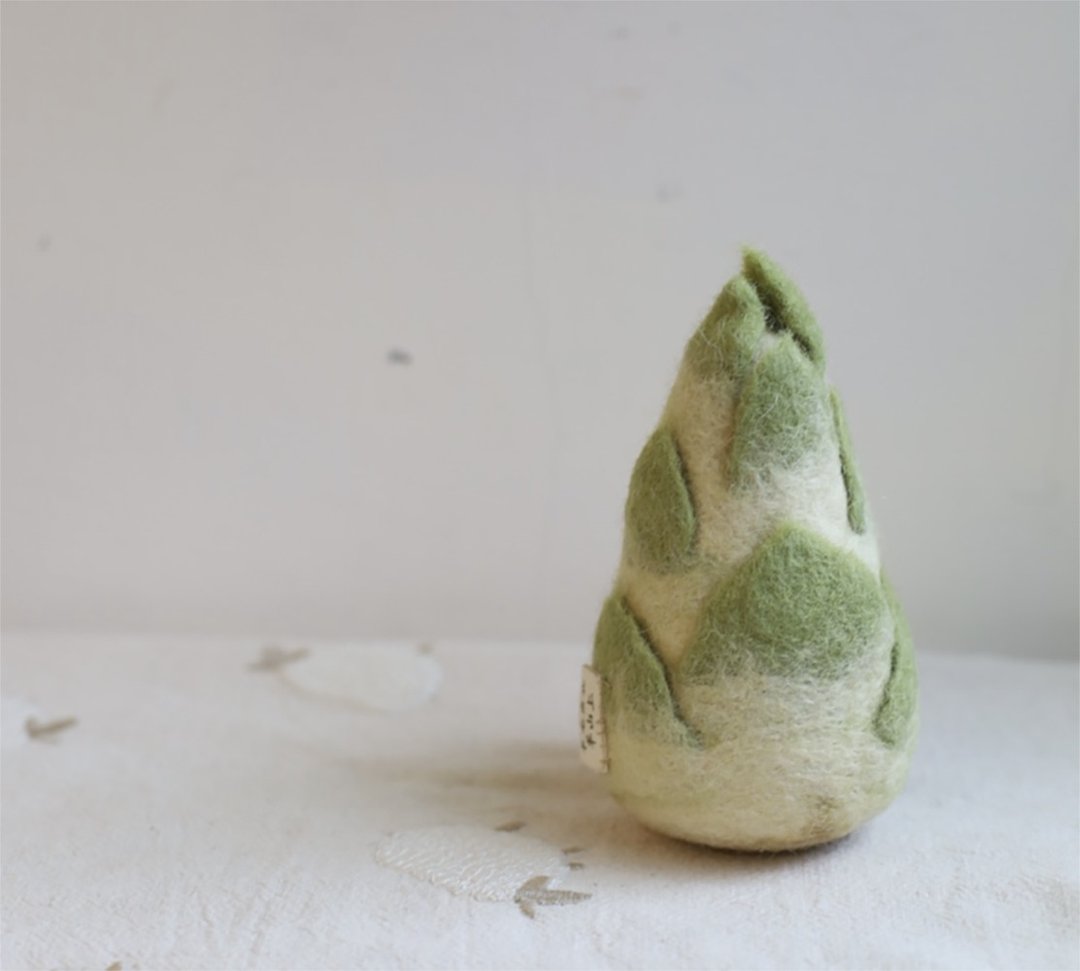 羊毛出在羊山上 羊毛毡  竹笋 节节高升 考试运 - 摆饰 - 羊毛 绿色