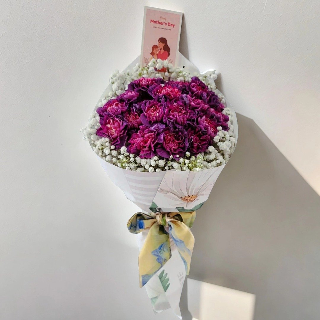 鲜花花束 (康乃馨20支、满天星) GF00131 - 植栽/盆栽 - 植物．花 