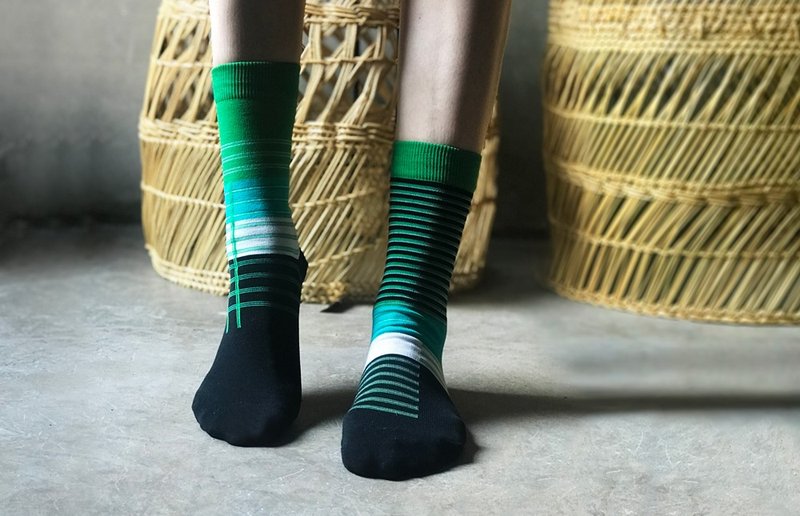 socks_speamint / irregular / socks  / green - 袜子 - 棉．麻 绿色