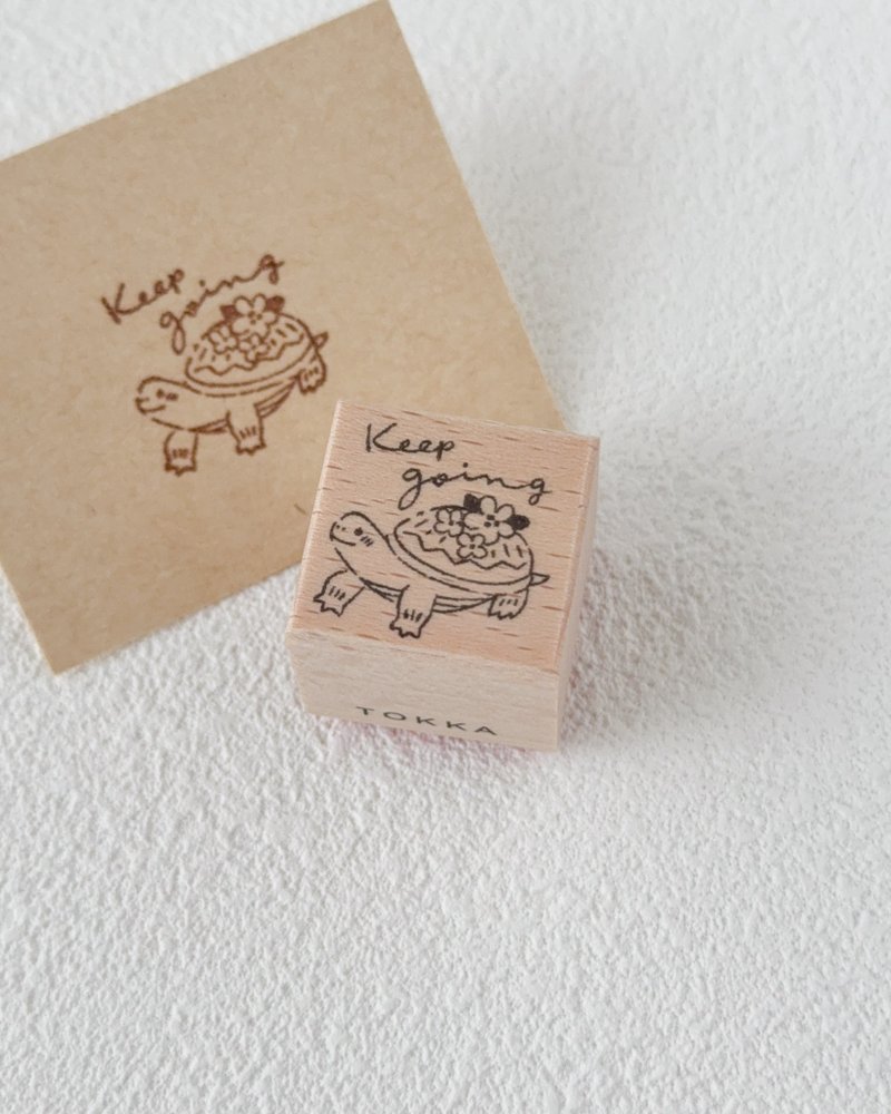 慢慢来 | 乌龟 2x2cm 方形橡皮章 点缀手帐或应援消息 - 印章/印台 - 木头 