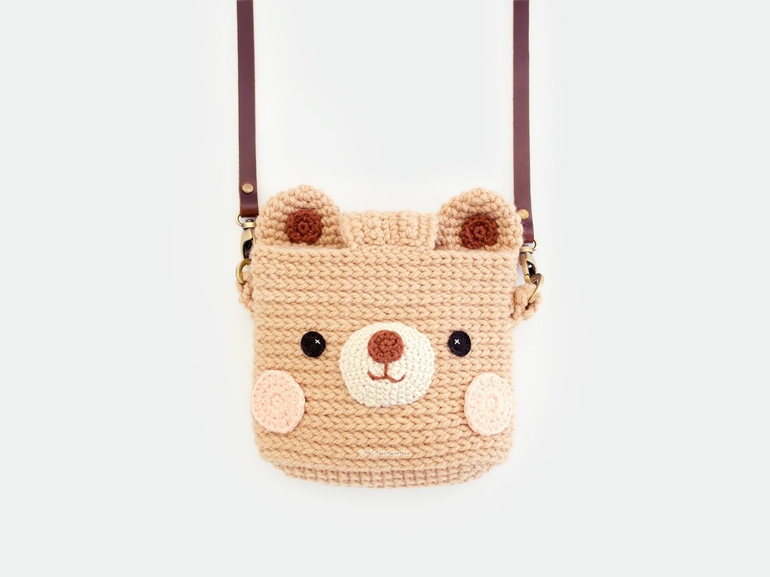 Fuji Instax Crochet Case - Animals| for Mini 25 / 50s / 8 / 90 / 70 / 26 / 9 - 相机 - 棉 咖啡色