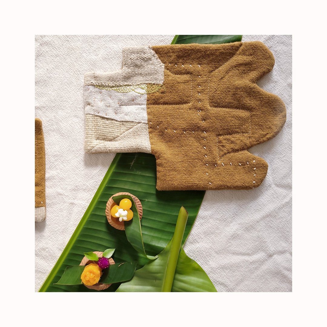 DUNIA handmade|大地滋养 古布 植物染棉麻手织布桌饰 餐垫 - 餐垫/桌巾 - 棉 黄色