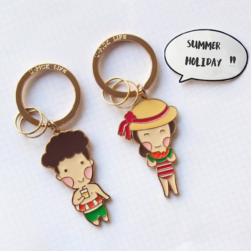 U-PICK原品生活 原创男生女生婚庆情侣对装钥匙扣夏日海滩 - 钥匙链/钥匙包 - 其他金属 