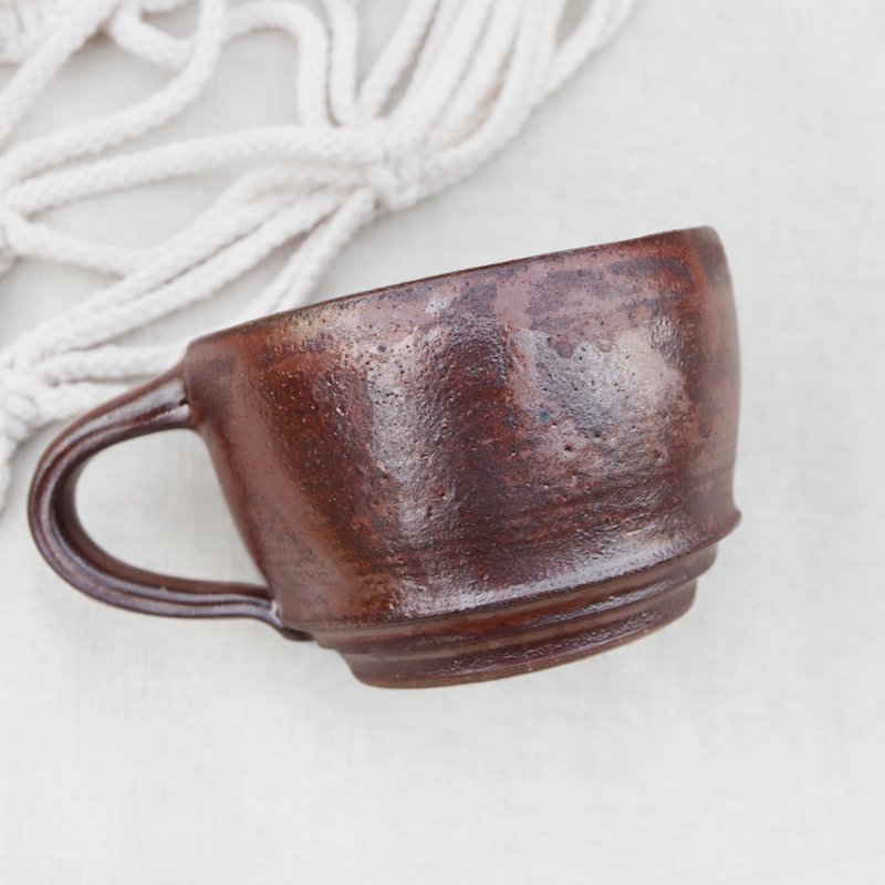 赤铁矿,手作陶器咖啡杯340ml - 其他杯子 - 瓷 红色