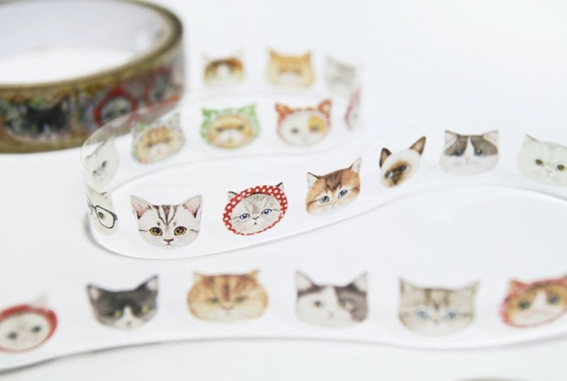 &Cabinet 装饰胶带 - Cat Face - 纸胶带 - 塑料 红色