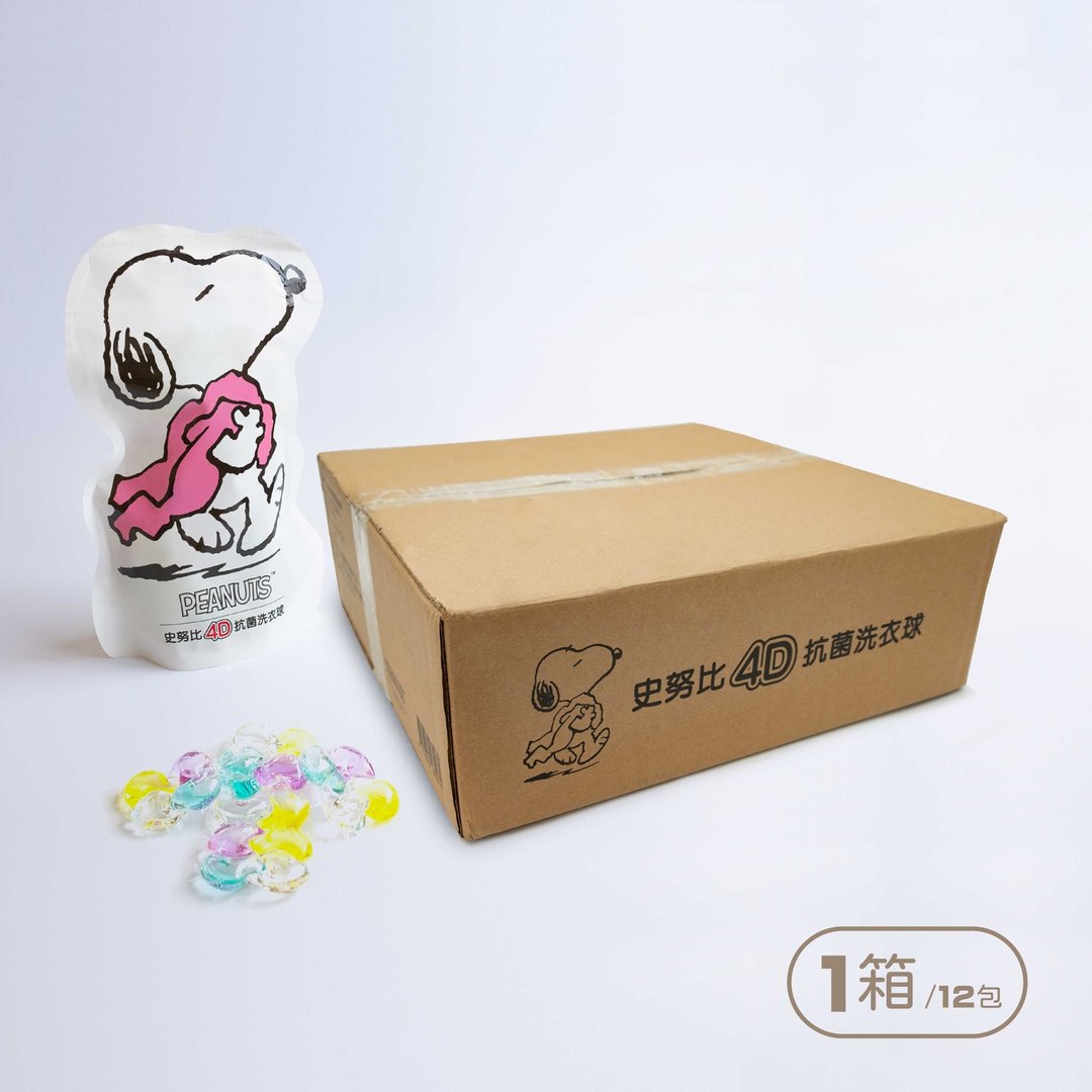 【箱购】SNOOPY史努比 4D抗菌洗衣球 (12包入 每包24颗) - 衣物清洁 - 浓缩/萃取物 白色