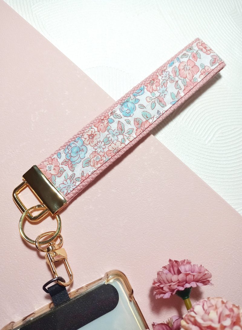 手机挂绳/钥匙圈/腕绳/挂绳/挂带(玫瑰) - 挂绳/吊绳 - 棉．麻 粉红色