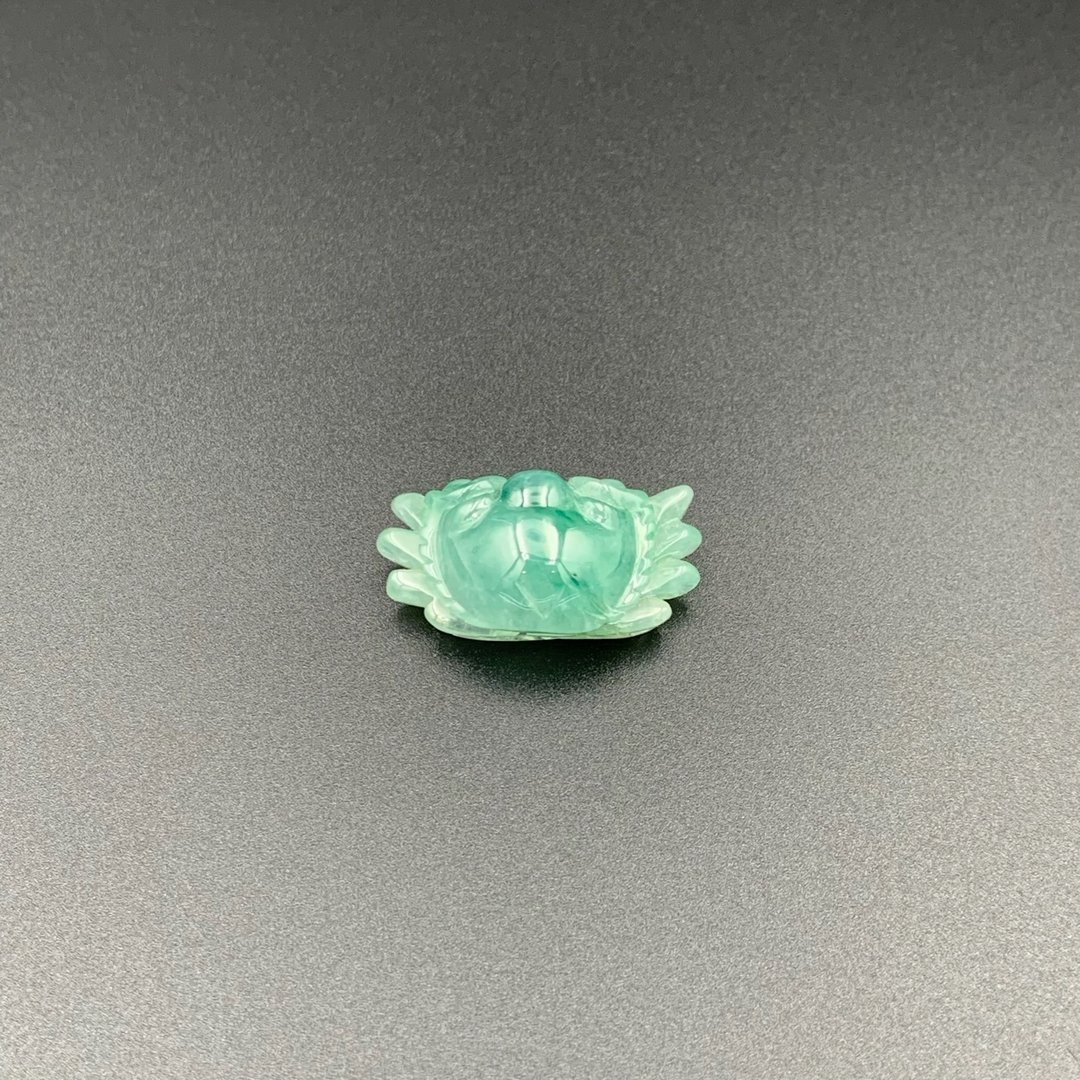 缘翠－天然缅甸玉A货 八方来财小螃蟹 - 项链 - 玉石 绿色
