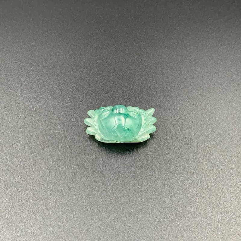 缘翠－天然缅甸玉A货 八方来财小螃蟹 - 项链 - 玉石 绿色
