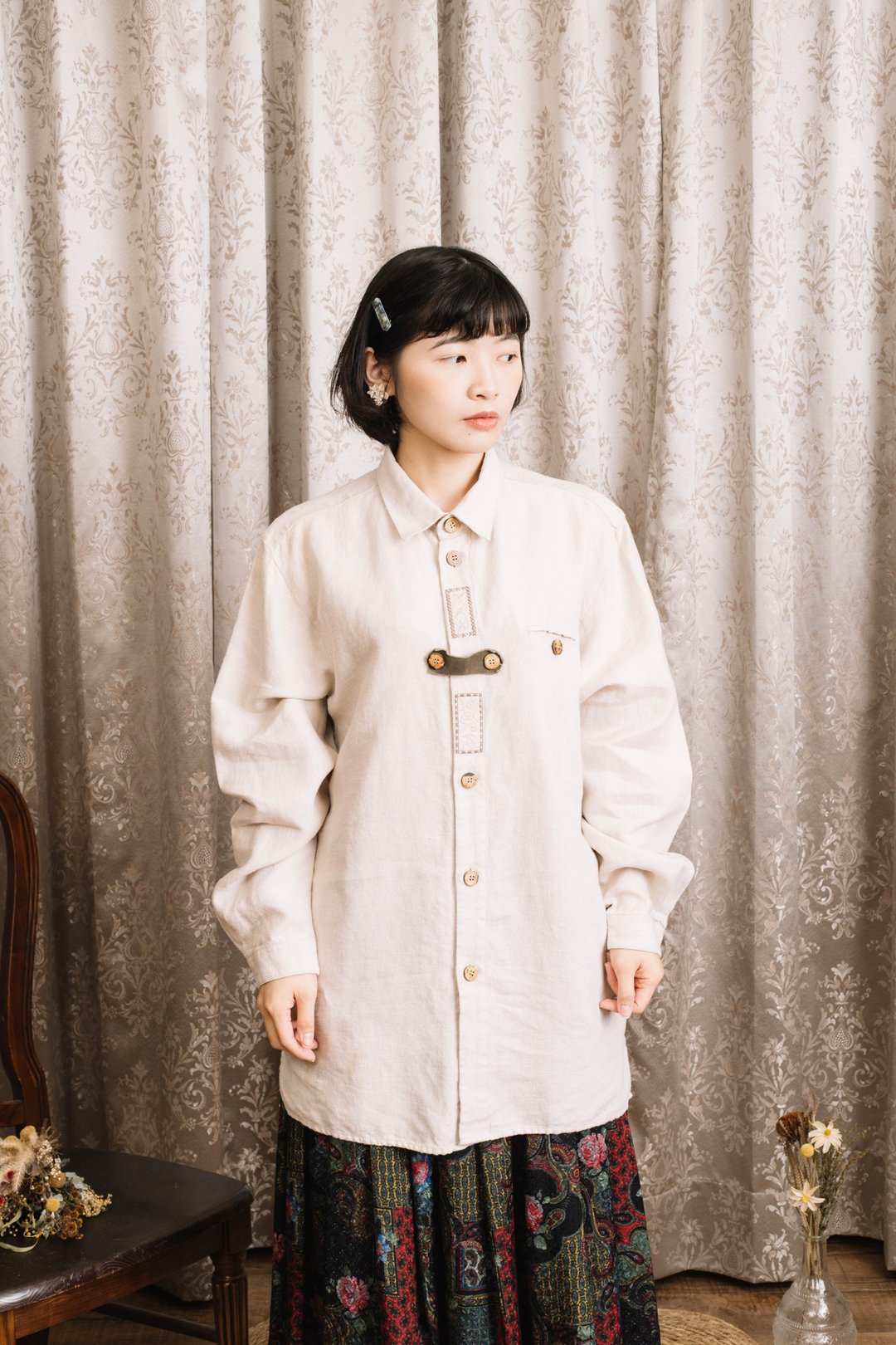 奥地利衬衫.Tyrolean Shirt.古着【初恋贩卖所】Vintage.A588 - 女装衬衫 - 棉 