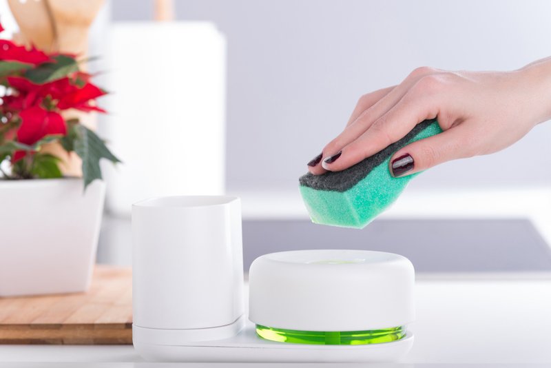 流理台给皂单格收纳组 - 厨房用具 - 橡胶 白色