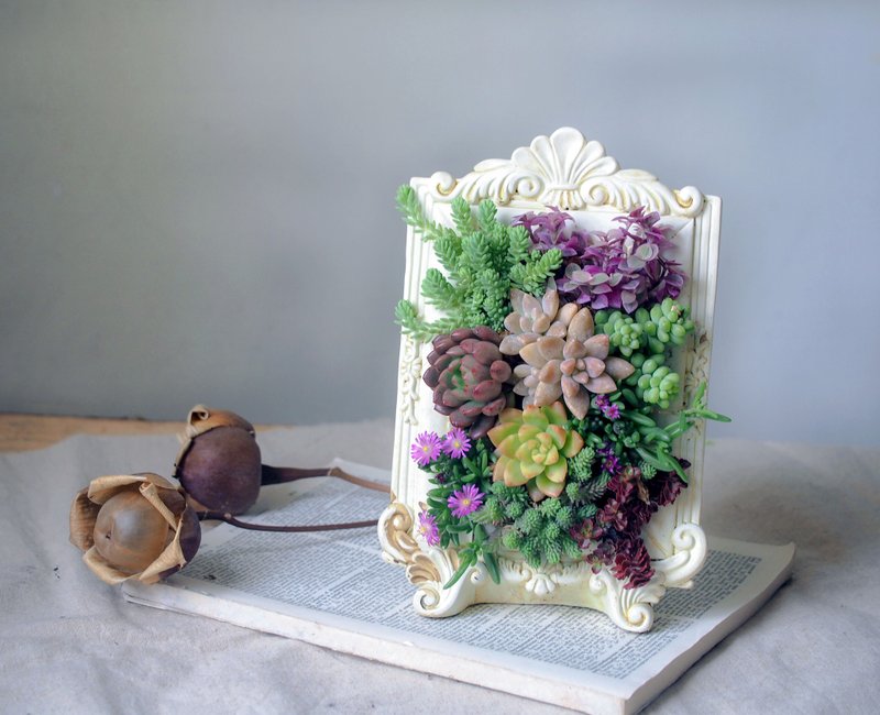 疗愈系列  |  植入相框里的回忆。多肉植物组盆。乔迁。开幕送礼 - 植栽/盆栽 - 陶 