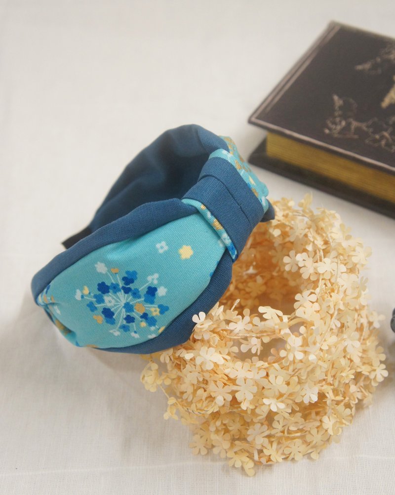 烫金绣球烟火蝴蝶结。北欧风手工宽发箍/宽发带 - 发带/发箍 - 棉．麻 多色