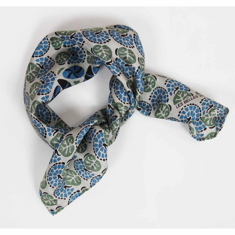 Mini Volubile Kaki 真丝小方巾 - 丝巾 - 丝．绢 多色