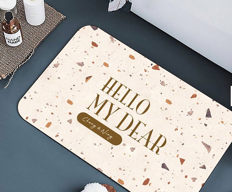 定制化彩色洗石子圭藻土吸水地垫 -硅藻土/硅藻土(硬/软垫款) - 地垫/地毯 - 其他材质 银色