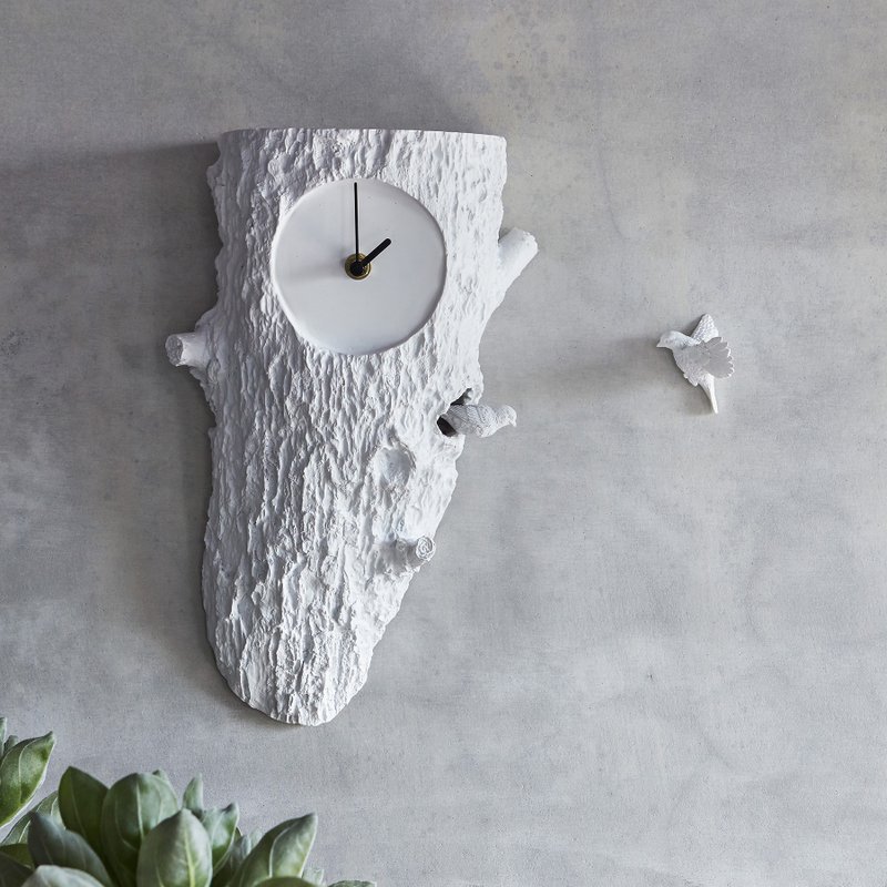 haoshi 良事设计 咕咕钟 - 树干版 - 时钟/闹钟 - 树脂 白色