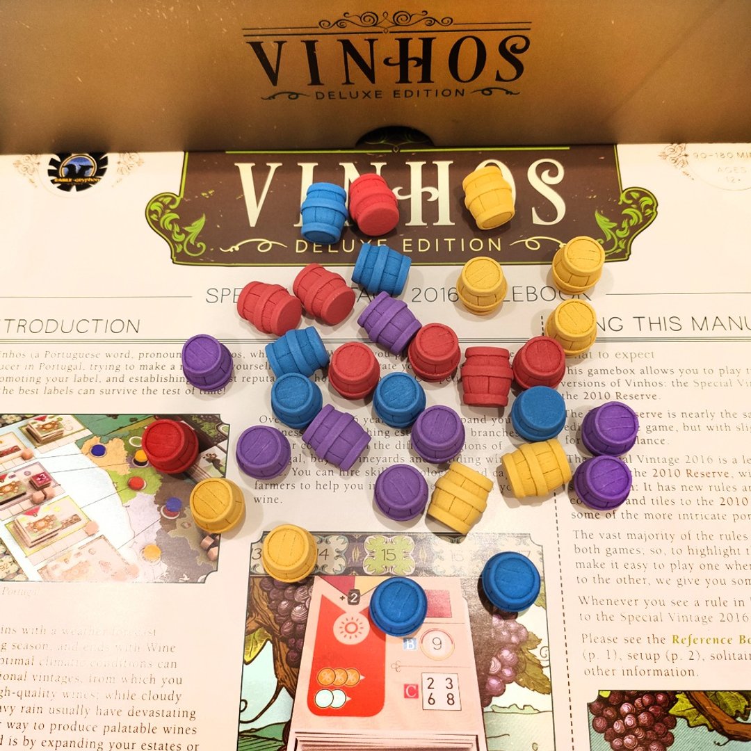 与 Vinhos 棋盘游戏兼容的豪华资源代币 - 桌游/玩具 - 其他材质 