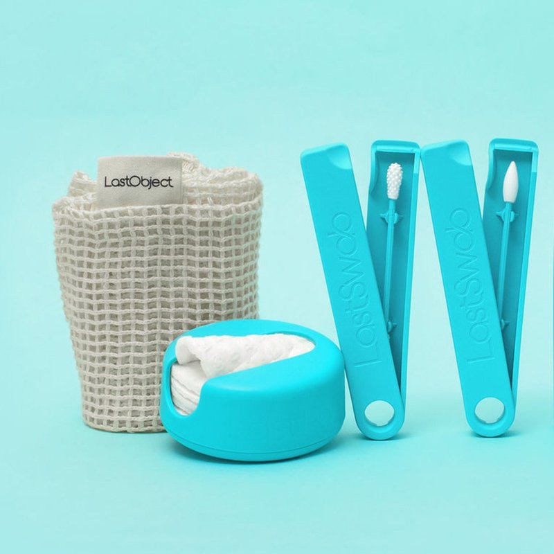 【独家】LastObject 套装 天蓝-基本款+美妆款+化妆棉+专用洗洁袋 - 脸部清洁/卸妆用品 - 其他材质 蓝色