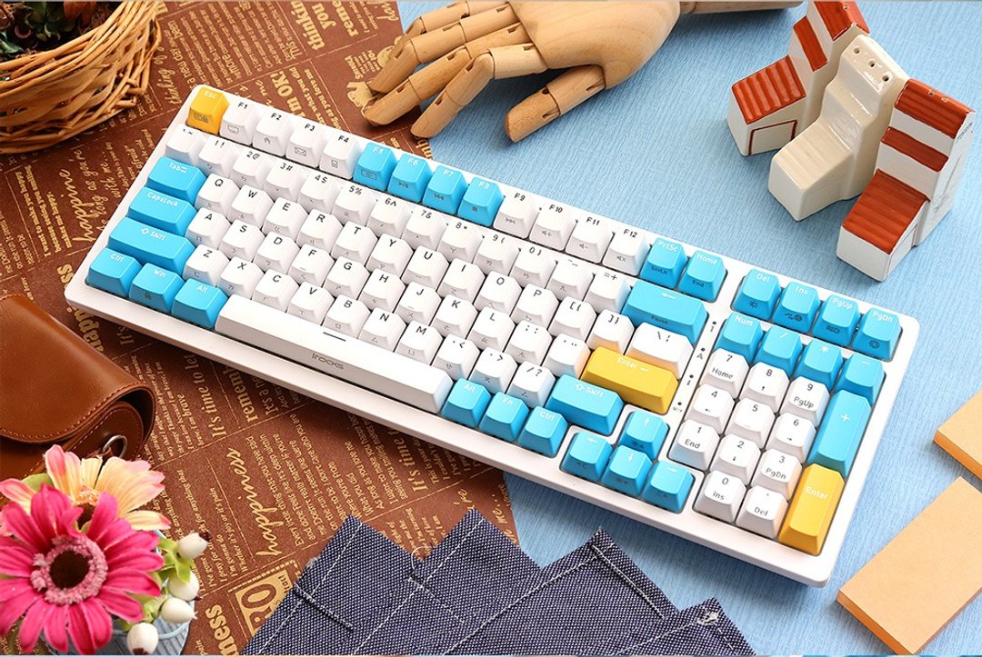 irocks K86R 热插拔 无线机械式键盘 佳达隆轴-苏打布丁 注音版 - 电脑配件 - 其他材质 